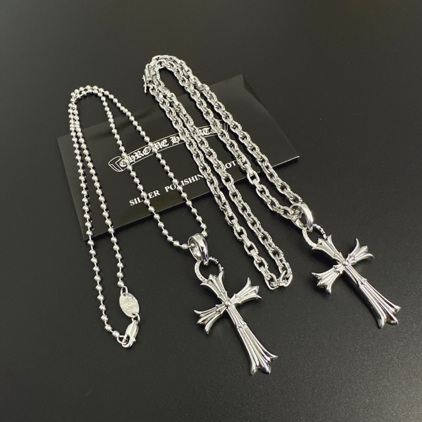 Chrome Hearts Silver Cross Pendant Necklace